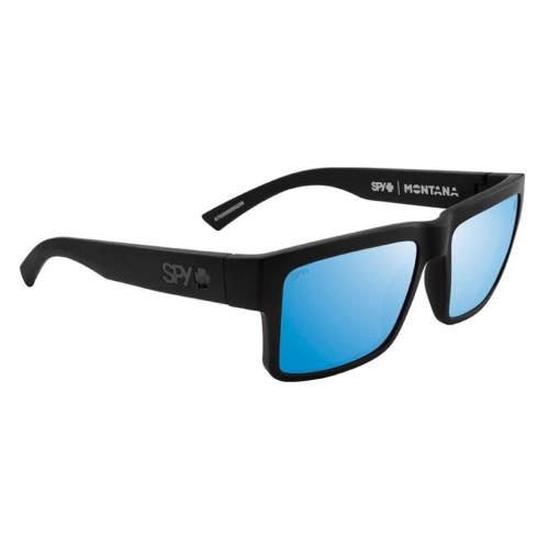 Spy Optic Montana Sunglasses - Soft Matte Black / Happy Boost Polar Ice Blue - Frame: Soft Matte Black, Lens: Happy Boost Polar Ice Blue Spectra Mirror