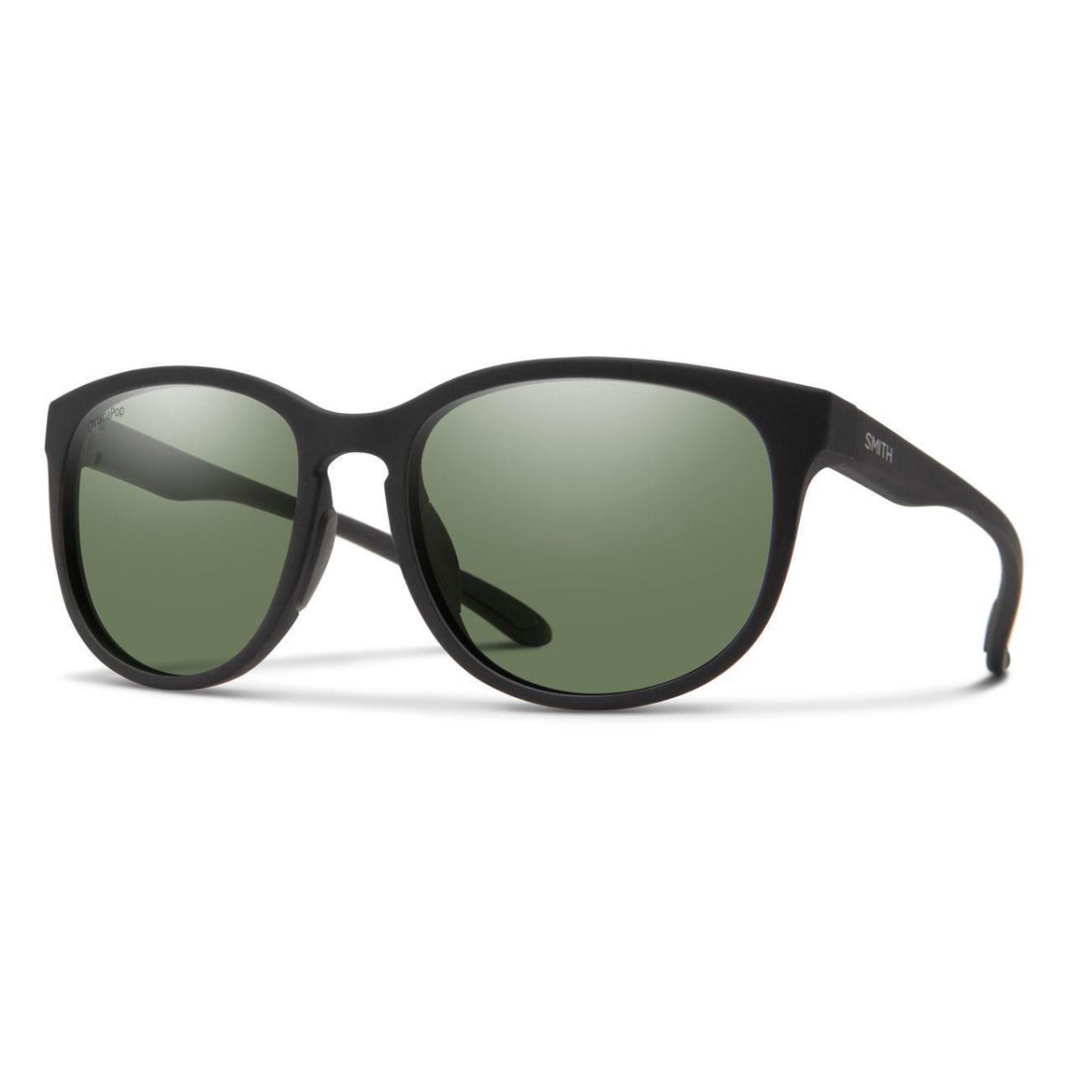 Smith Lake Shasta Sunglasses Matte Black - Chromapop Polarized Grey Green