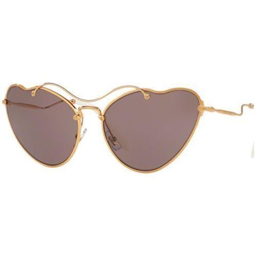 Miu Miu Sunglasses MU55RS 55RS 7OE6X1 Women Gold Frame/dark Brown Lens