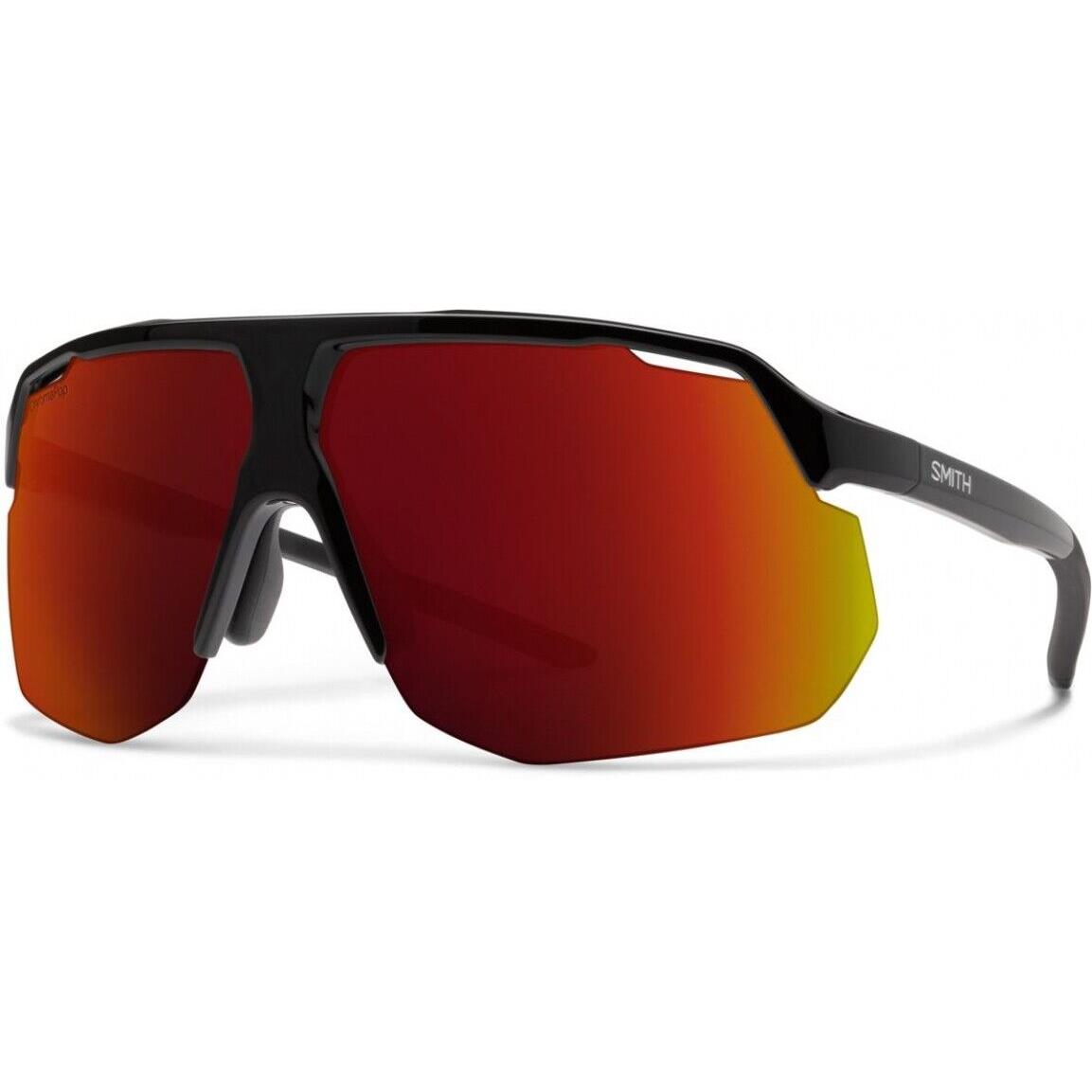 Smith Motive Sunglasses Black - Chromapop Red Mirror