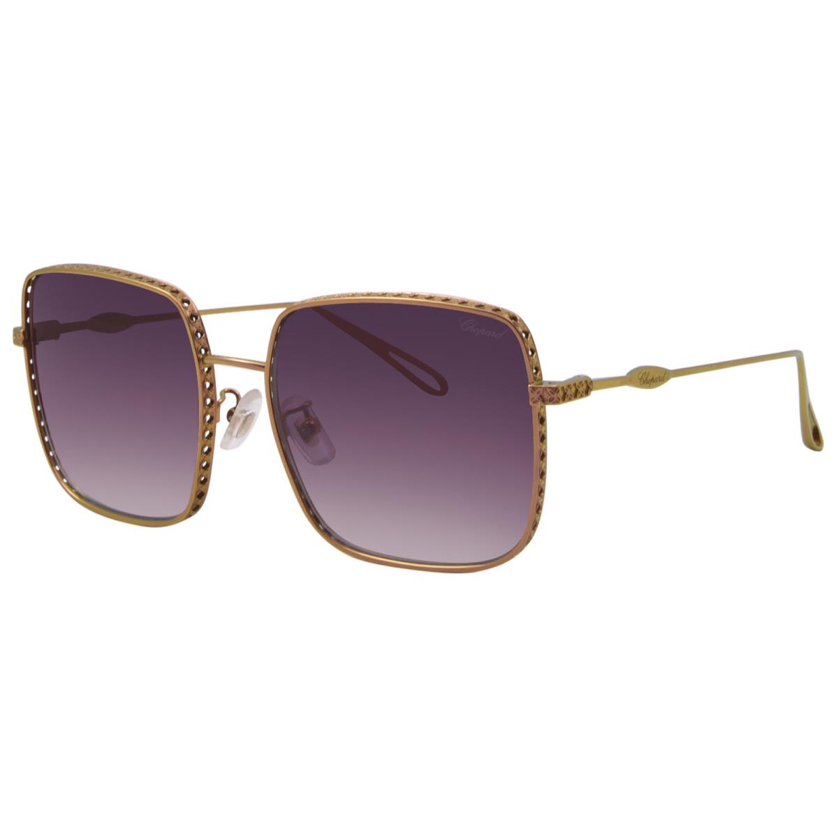 Chopard SCHC85M K67X Sunglasses Women`s Gold/brown Gradient Square Shape 58mm - Frame: Gold, Lens: Brown