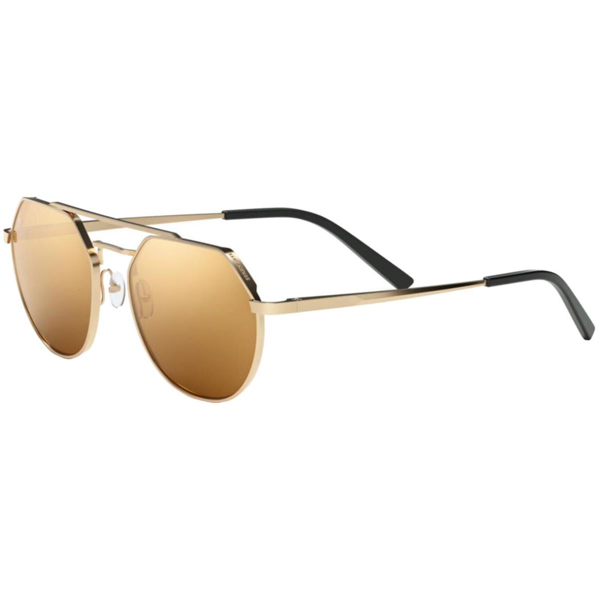 Serengeti Shelby Polarized Men`s Geometric Pilot Sunglasses SS5333P Italy Lt Gold-Tone/Gold Flash Drivers (003)