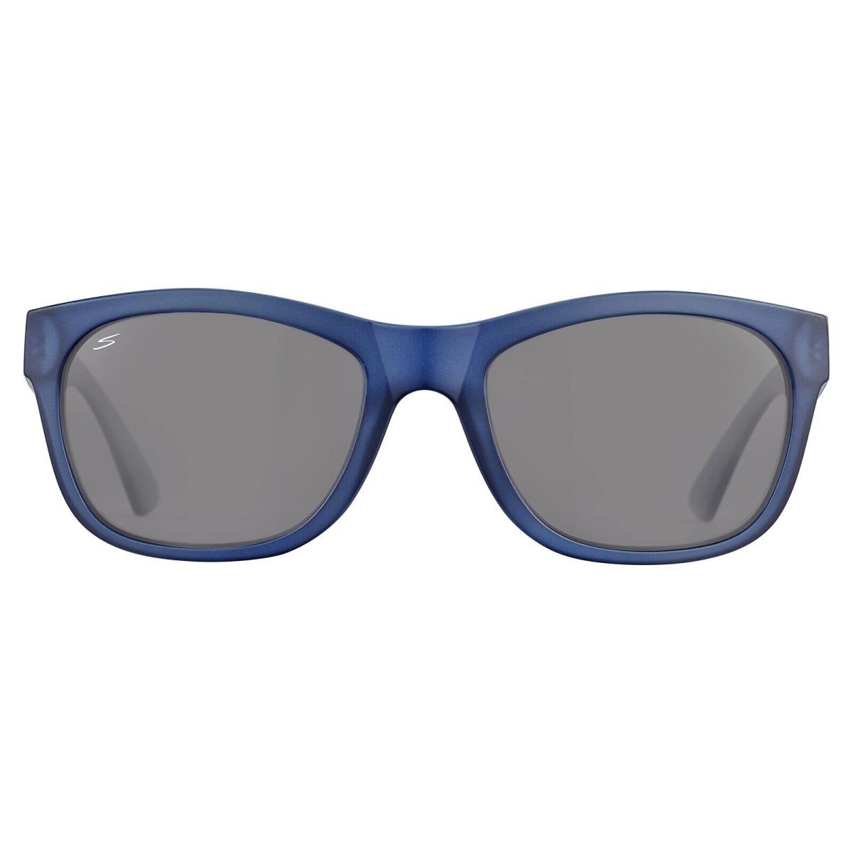 Serengeti Chandler Driving Sunglasses Matte Crystal Blue Polarized Smoke Lens