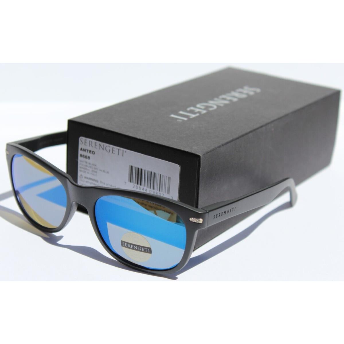 Serengeti Anteo Polarized Sunglasses Matte Black/555nm Blue 8668 Italy