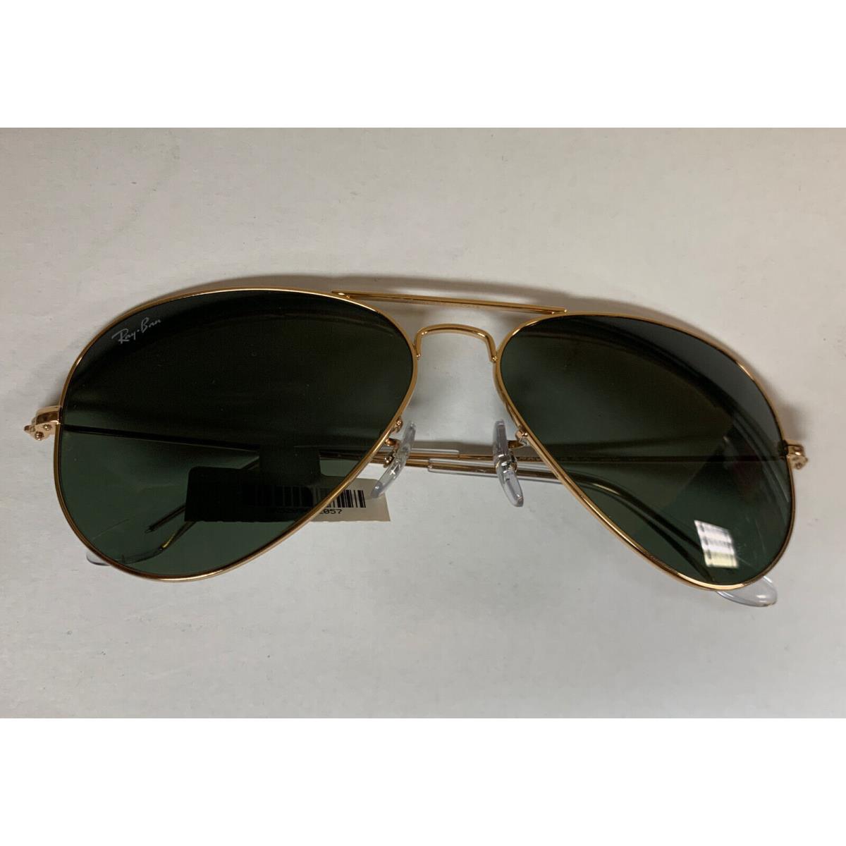 Ray Ban RB3025 Aviator LO205 55-14-135 Large Metal Gold Frame Sunglasses