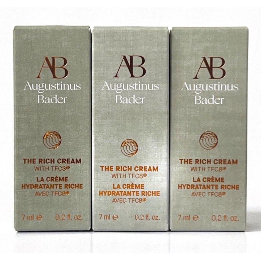 3X Augustinus Bader The Rich Cream Travel Size 0.6oz / 21ml / Fresh