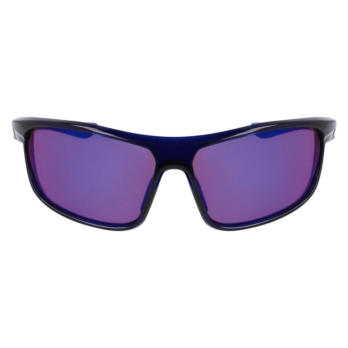 Nike Windtrack Run E EV24004 Men Sunglasses Midnight Navy 68mm - Frame: Midnight Navy, Lens: Road Blue Mirrored