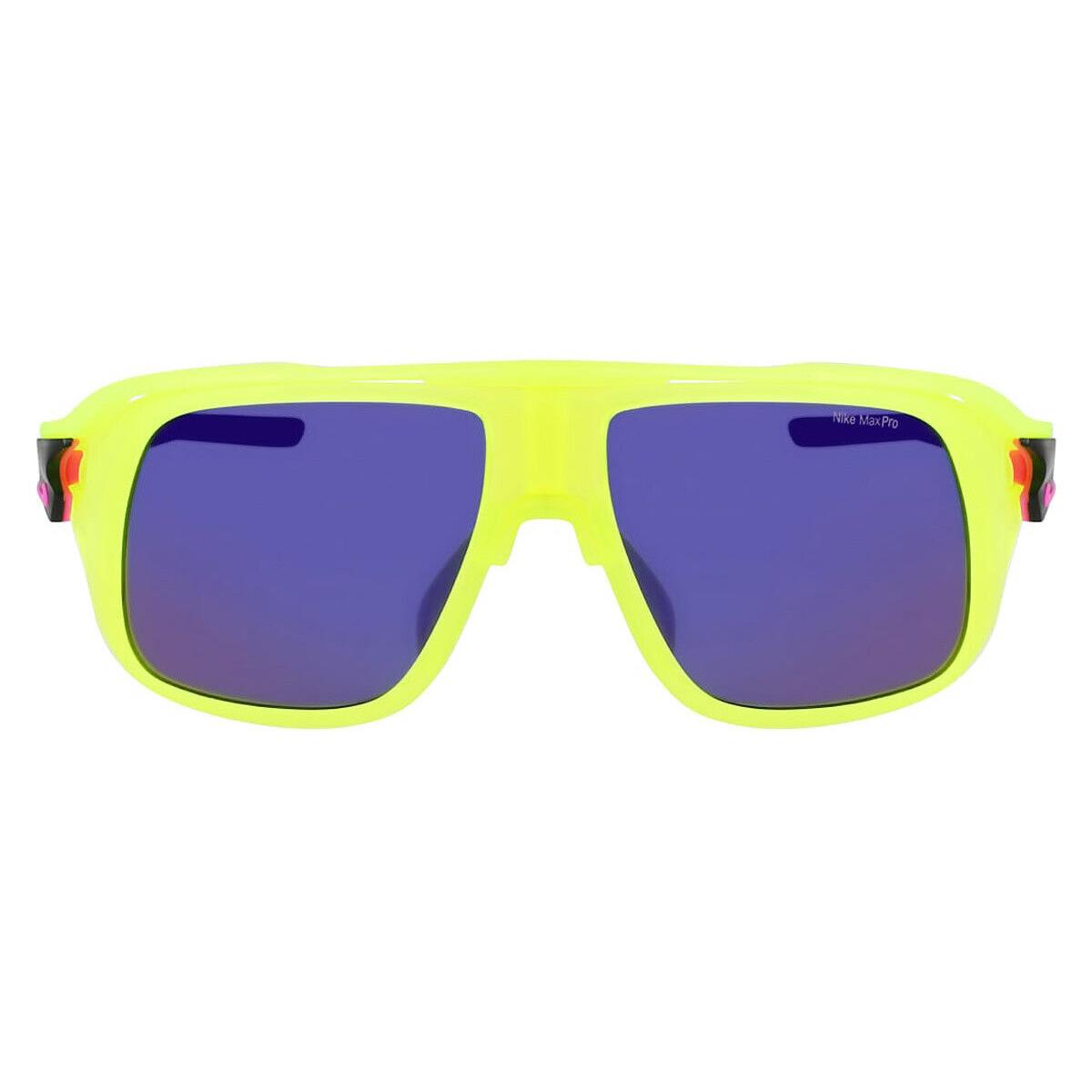 Nike Flyfree Soar EV24001 Men Sunglasses Matte Volt 59mm - Frame: Matte Volt, Lens: Infrared Mirrored/Clear