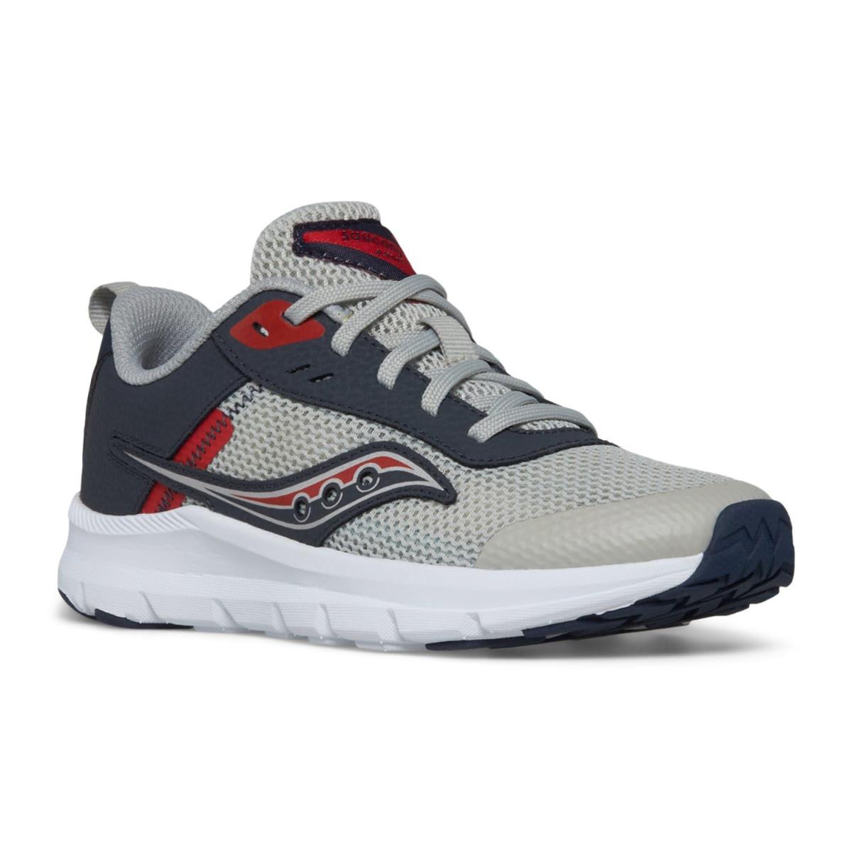 Children Unisex Sneakers Athletic Shoes Saucony Kids Axon Kdz Big Kids - Grey/Navy/Red