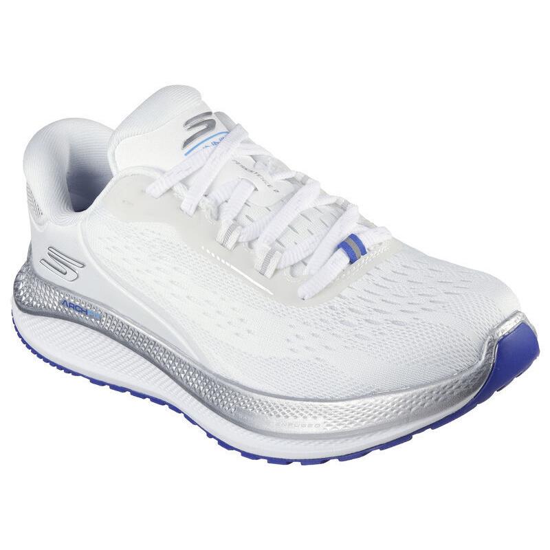 Womens Skechers GO Run Persistence 2 White Silver Mesh Shoes - White