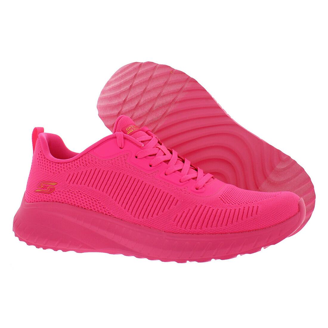 Skechers Bobs Squad Chaos Cool Rhythms Womens Shoes - Neon Pink, Main: Pink