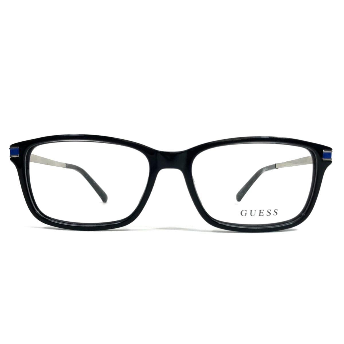 Guess Eyeglasses Frames GU1986 001 Black Blue Silver Square Full Rim 55-16-145