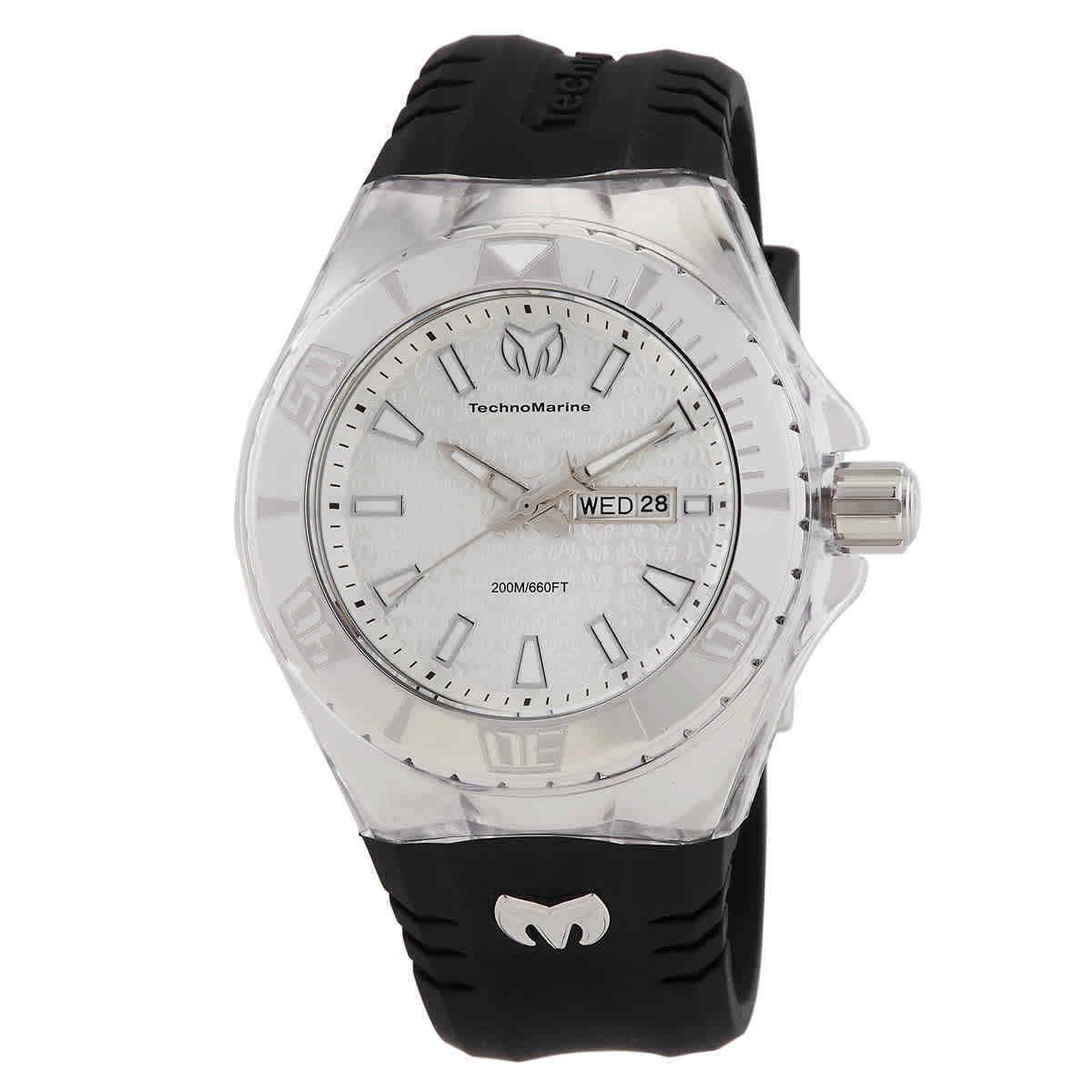 Technomarine Cruise Monogram Date Day Quartz Silver Dial Men`s Watch TM-122007