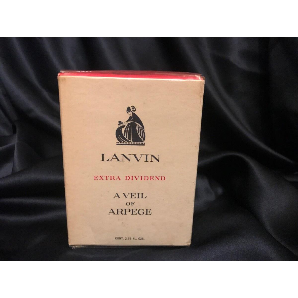 First Presentation Formula Lanvin A Veil of Arpege Extra Dividend 2.75 Fl