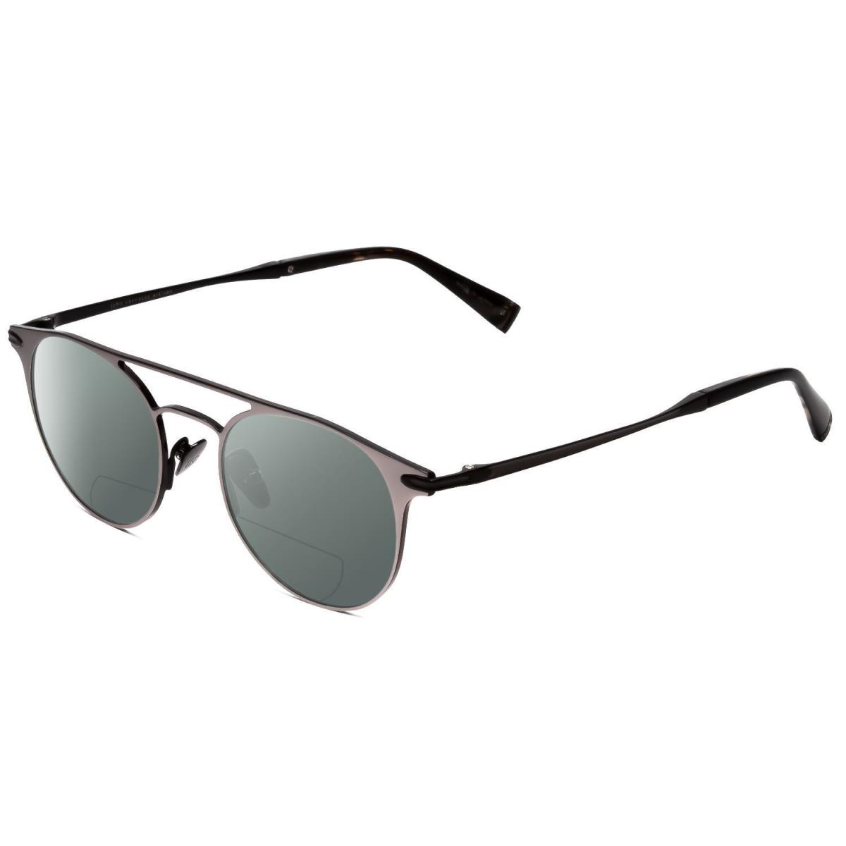 John Varvatos V169 Lady Polarized Bi-focal Sunglasses Gunmetal Silver Black 49mm Grey