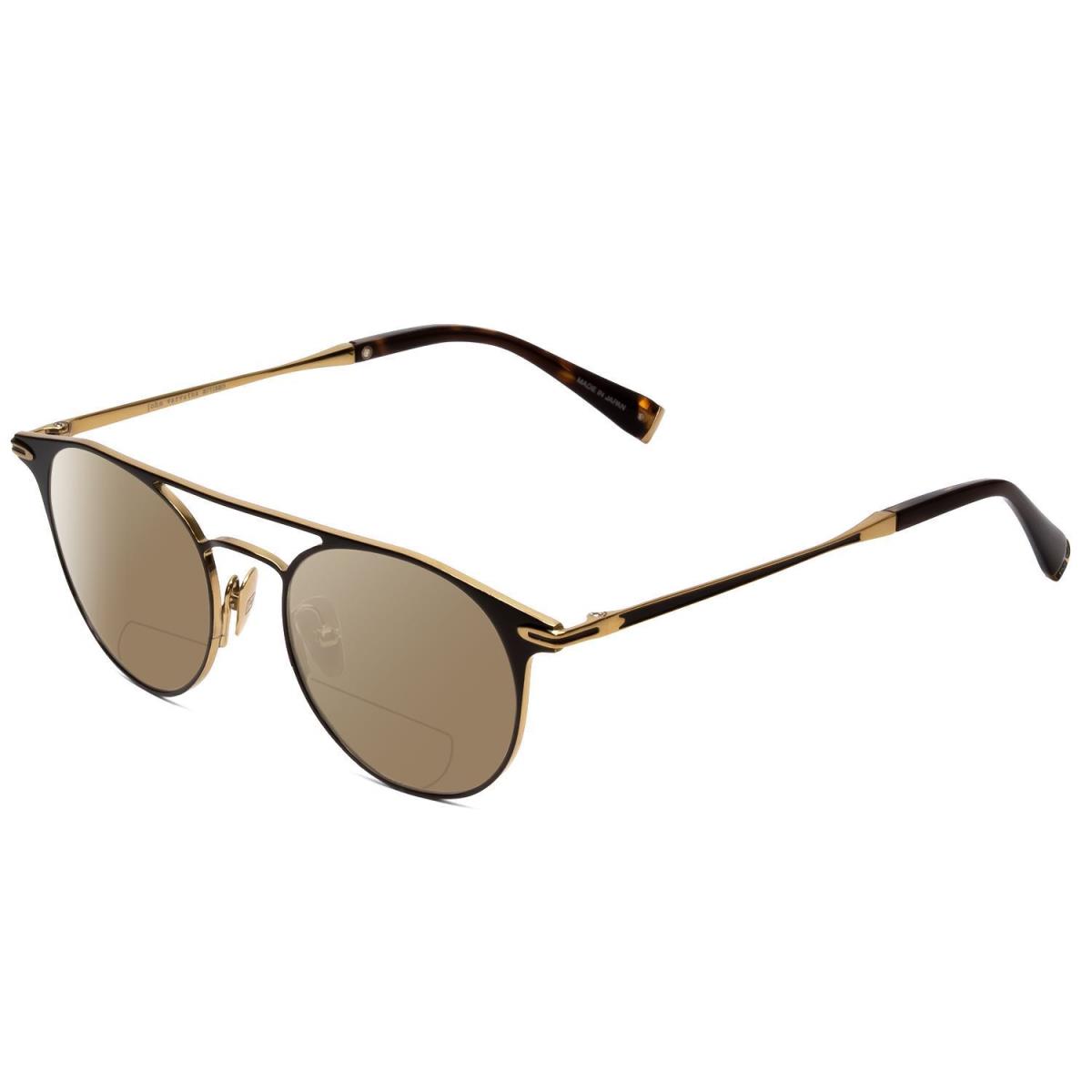 John Varvatos V169 Ladies Polarized Bi-focal Sunglasses Black Gold Tortoise 49mm - Frame: Multicolor, Lens: Grey