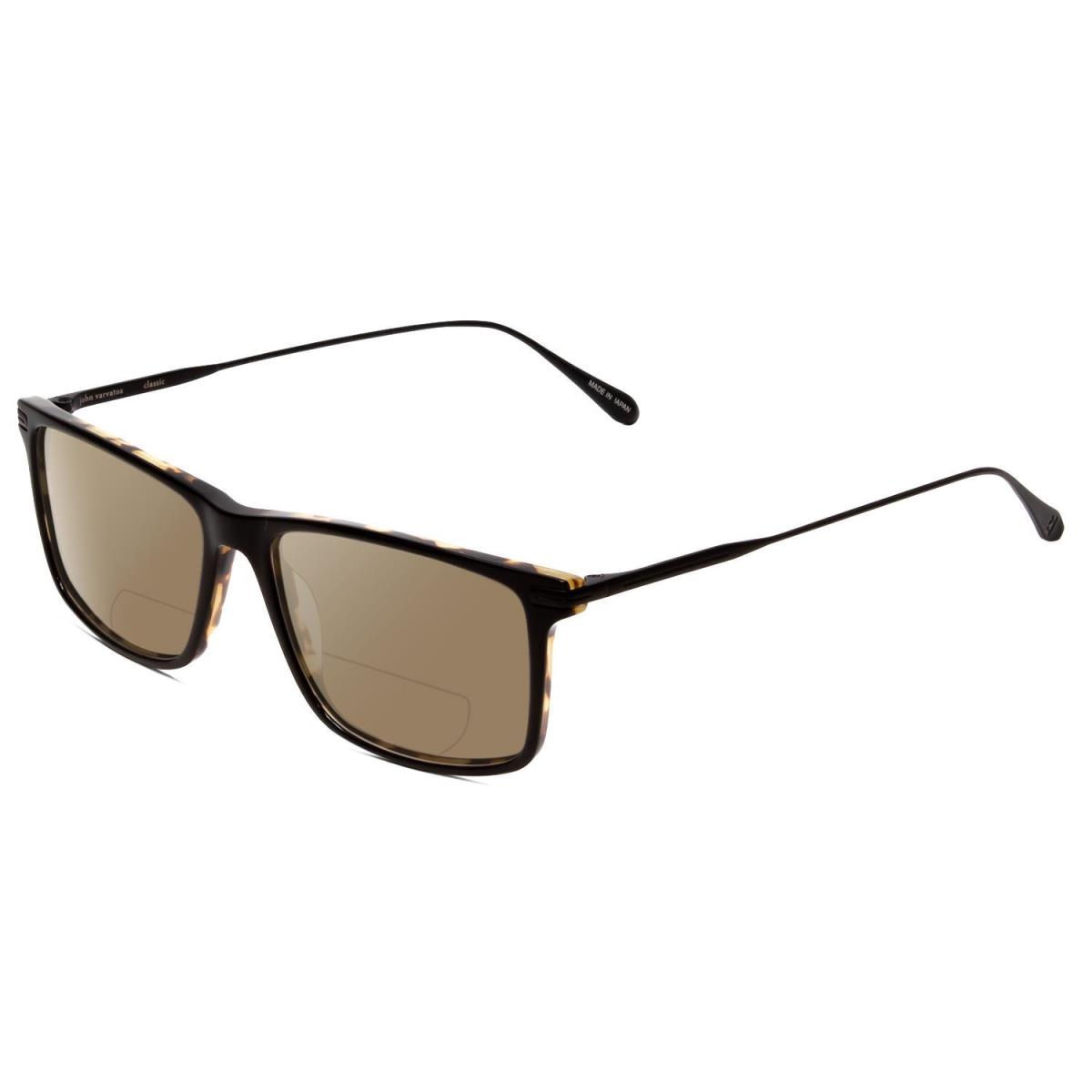 John Varvatos V403 Polarized Bi-focal Sunglasses Tortoise Brown Gold Black 56 mm Brown