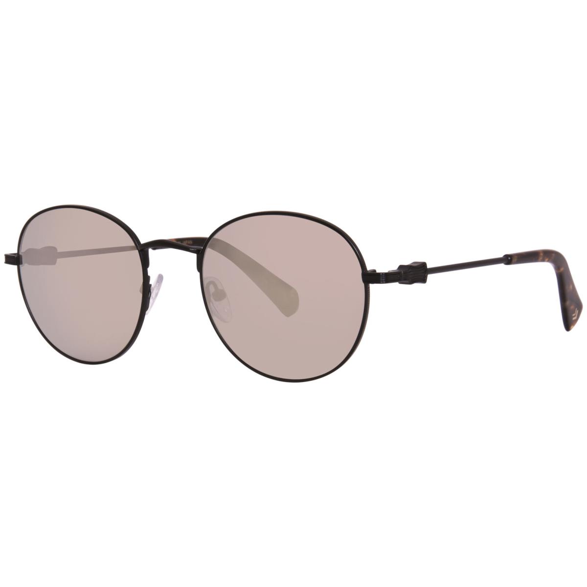 John Varvatos SJV558 Sunglasses Men`s Black/light Grey Lenses Round Shape 52mm - Frame: Black, Lens: Gray