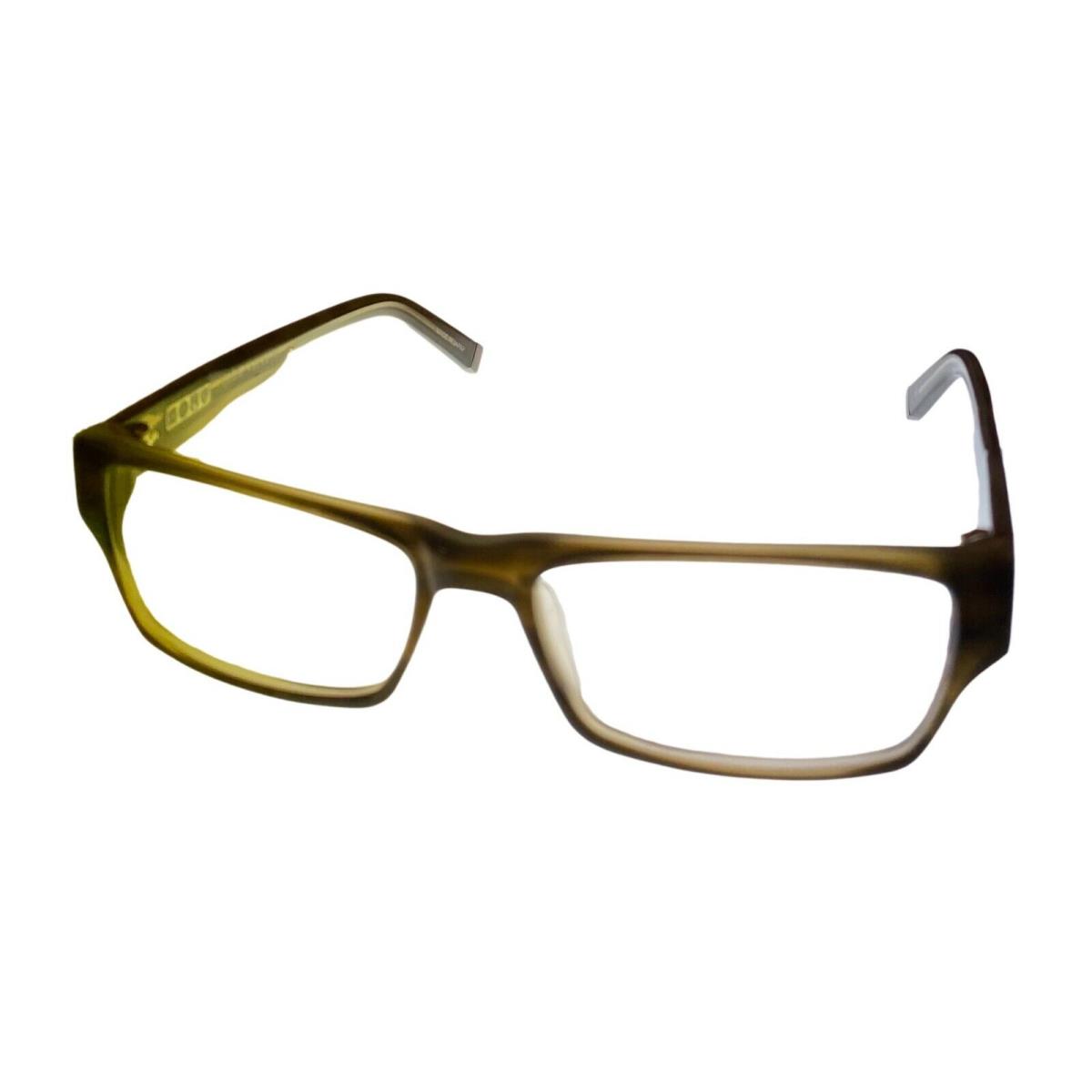 John Varvatos Mens Eyeglass Rectangle Olive Horn Plastic V341. 53mm - Black Tortoise, Frame: Olive Horn