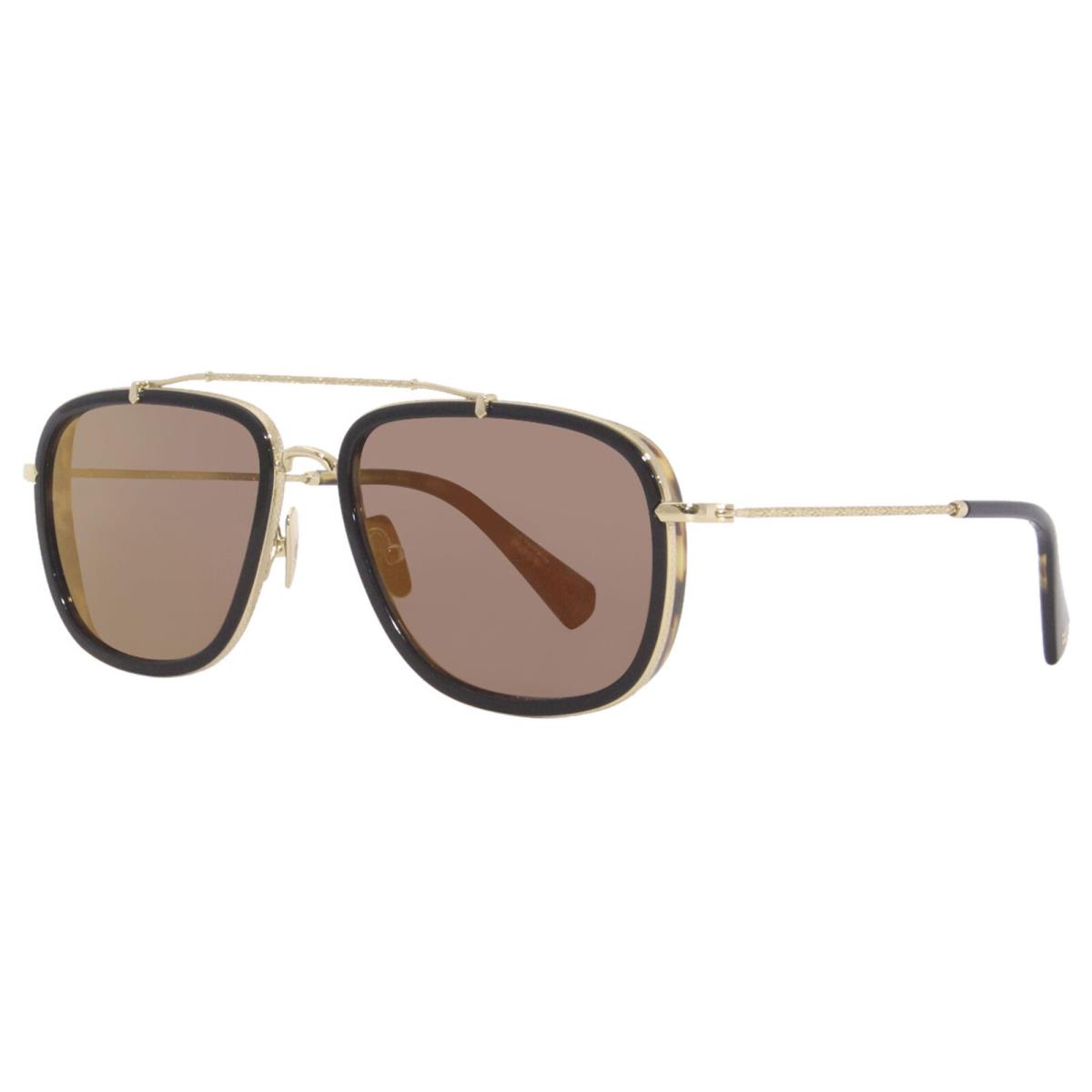 John Varvatos SJV550 Sunglasses Men`s Black Tortoise/brown Lenses Square 56mm - Frame: Black, Lens: Brown