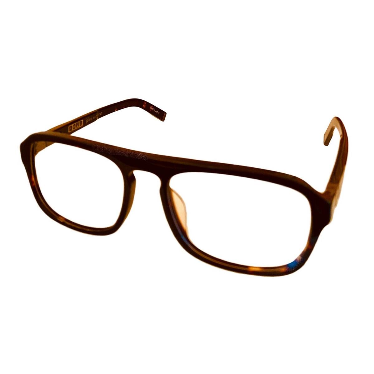 John Varvatos Mens Ophthalmic Eyeglass Rectangle Tortoise Plastic V362 55mm - Brown, Frame: Tortoise