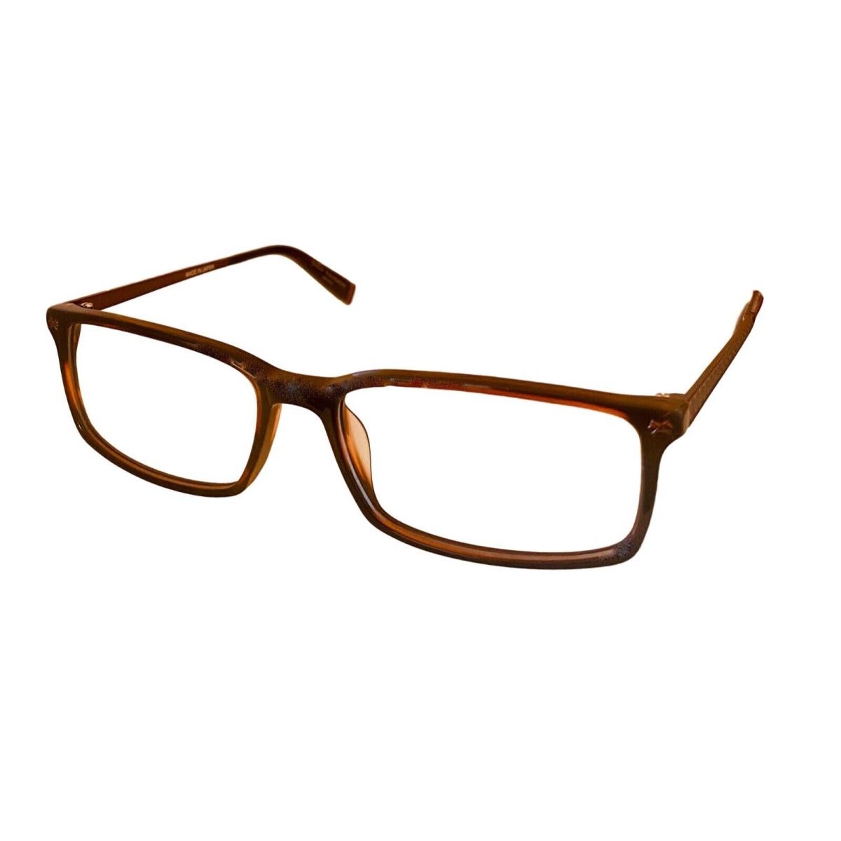 John Varvatos Plastic Rectangle Mens Brown Horn Eyewear Frame V335 55mm - Brown Horn, Frame: Brown Horn, Lens: Clear dummy