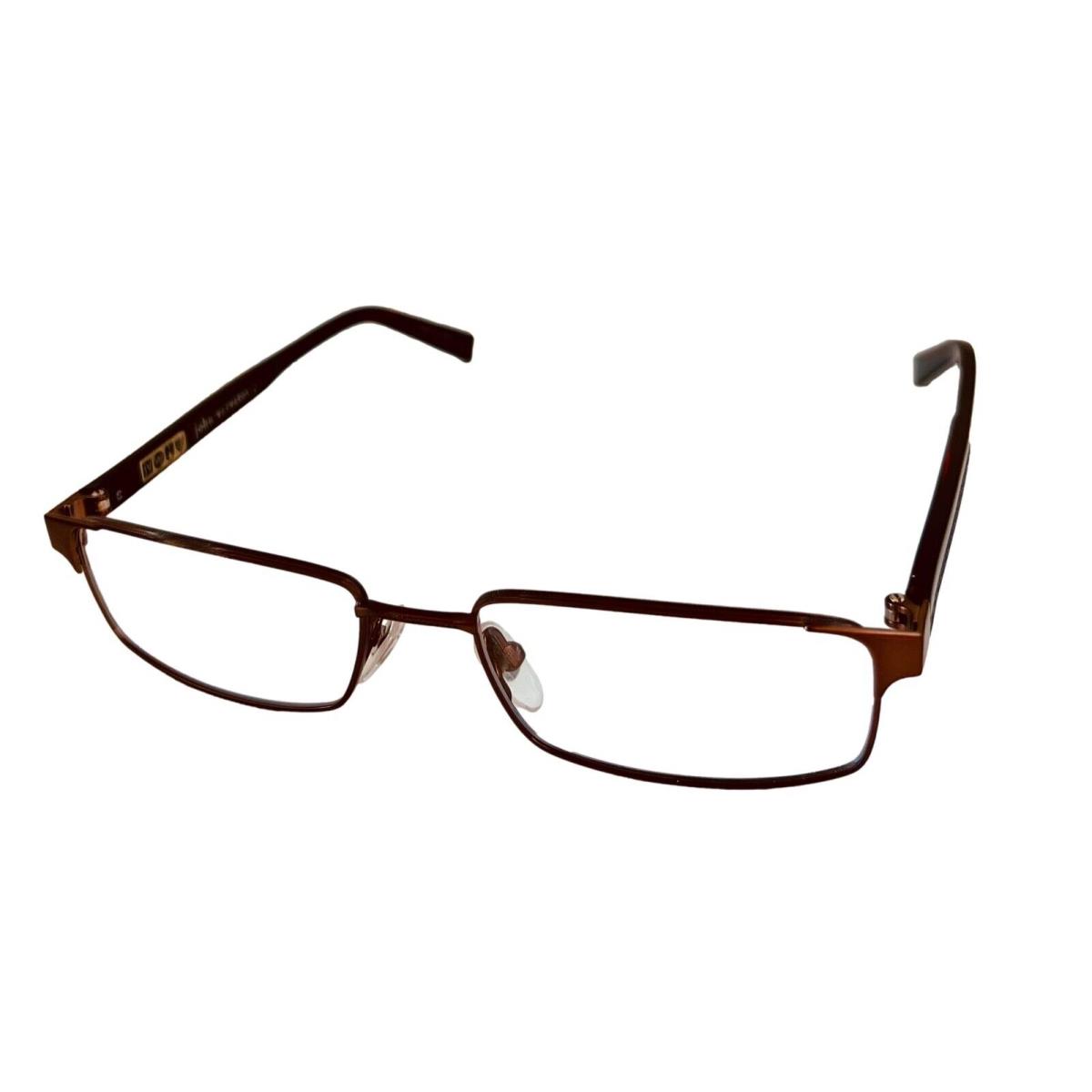 John Varvatos Mens Brown Rectangle Metal Eyewear Frame V135 53mm