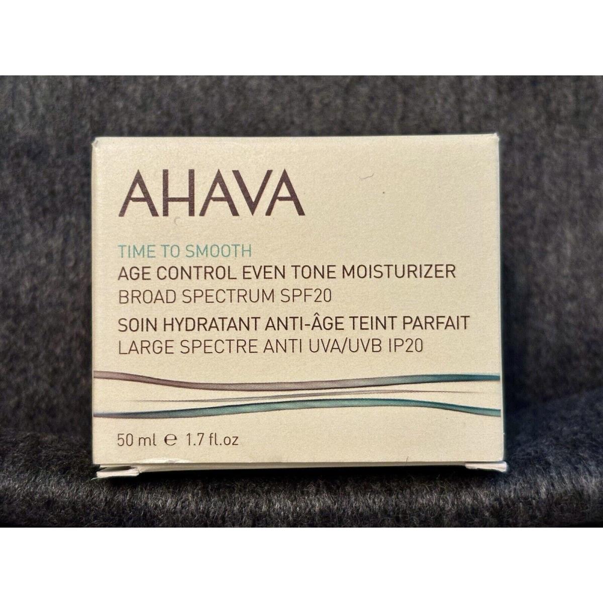 Ahava Time TO Smooth Age Control Even Tone Moisturizer. Spf 20. 1.7 oz/50 ml