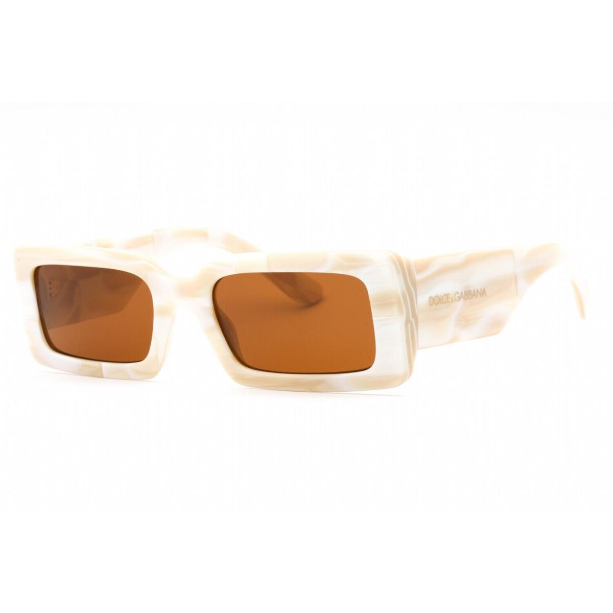 Dolce Gabbana DG4416 343173 Sunglasses Brown White Marble Frame Brown