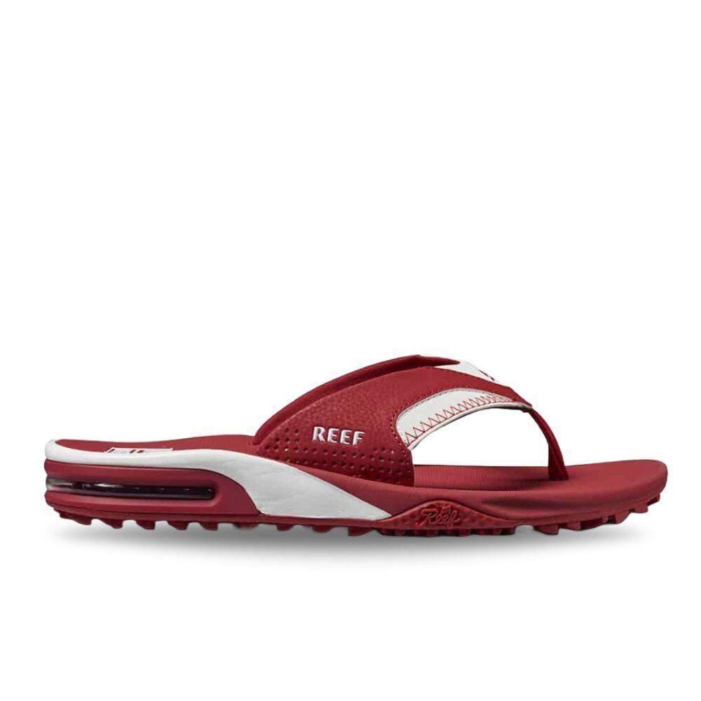 Reef Men`s Fanning Pregame Flip Flop Sandal - Crimson/white - Red