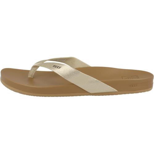 Reef Womens Cushion Court Sandals Tan/Champagne