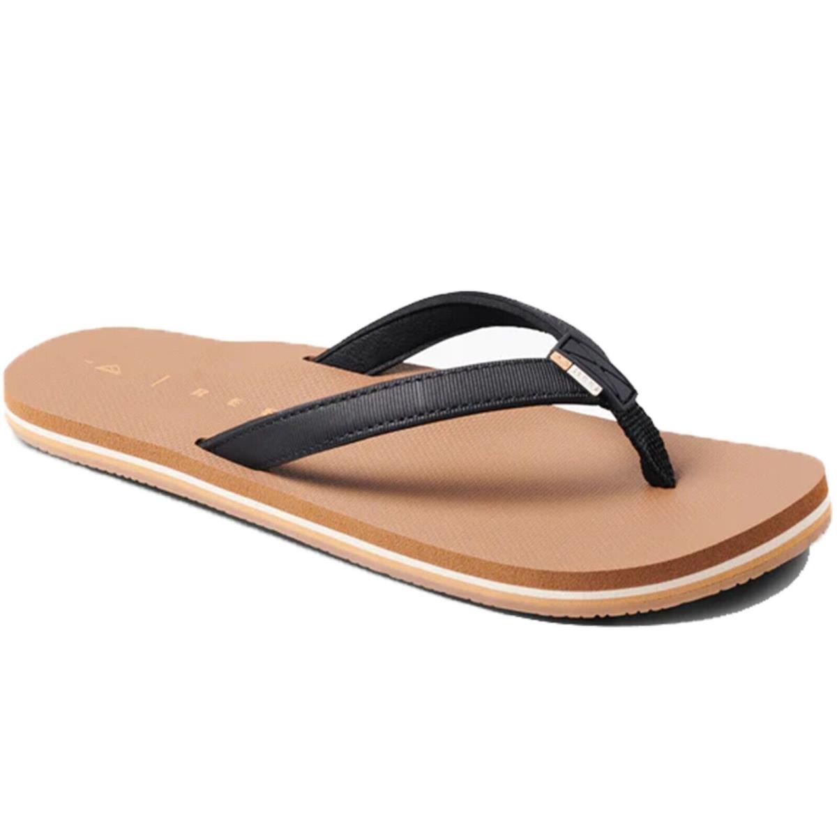 Reef CJ3585 Women`s Solana Black/tan Water Friendly Non Slip Sandal Flip Flop