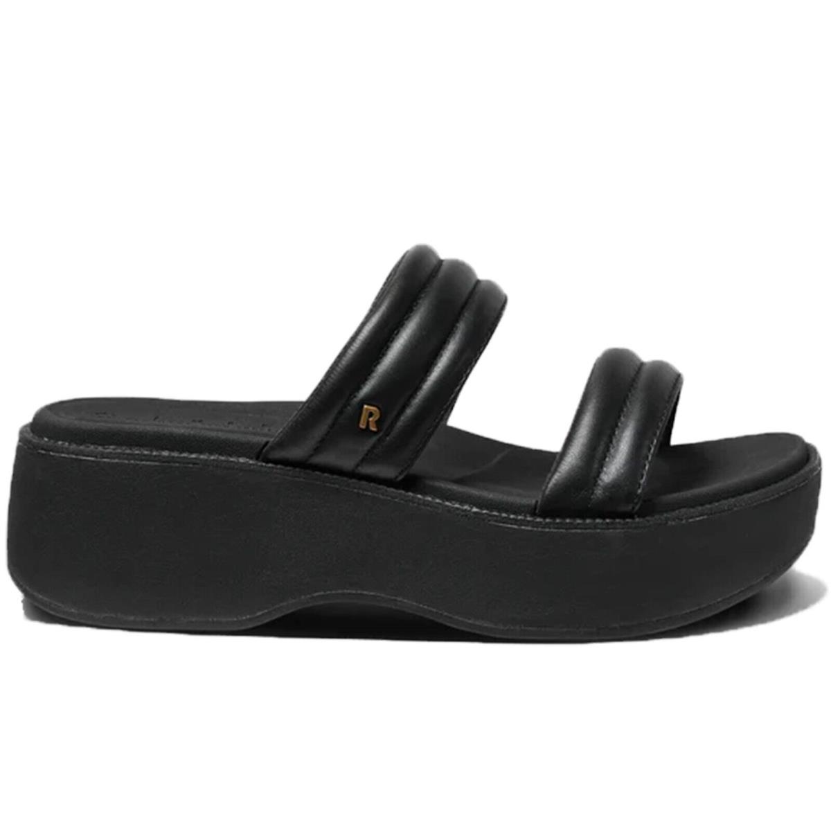 Reef CJ0663 Women`s Lofty Lux Hi Black Slip On Comfort Wedge Platform Sandal