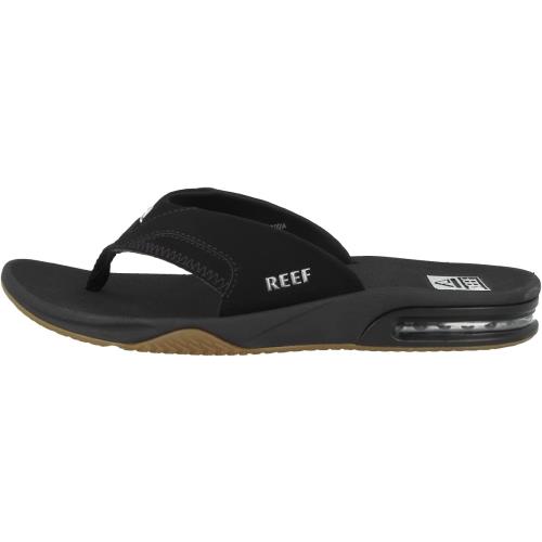 Reef Mens Fanning Sandals Black/Silver