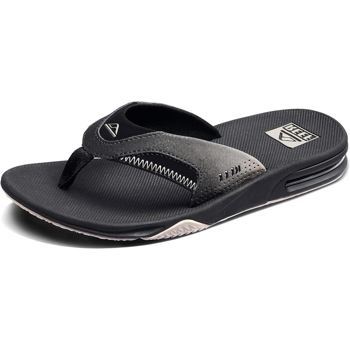 Reef Mens Fanning Sandals Black/Taupe Fade