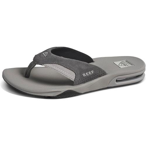 Reef Mens Fanning Sandals Grey Suede