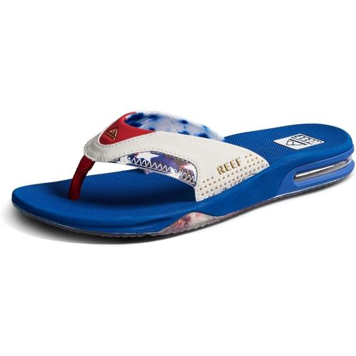 Reef Mens Fanning Sandals Red White and Blue