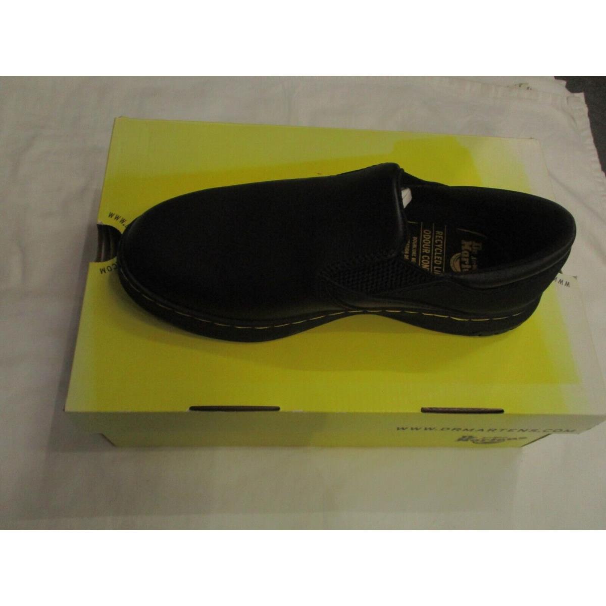 Dr. Marten s Brockley SR Shoes Men`s 7 Women`s 8 EH Safety Black Yellow Slip-on