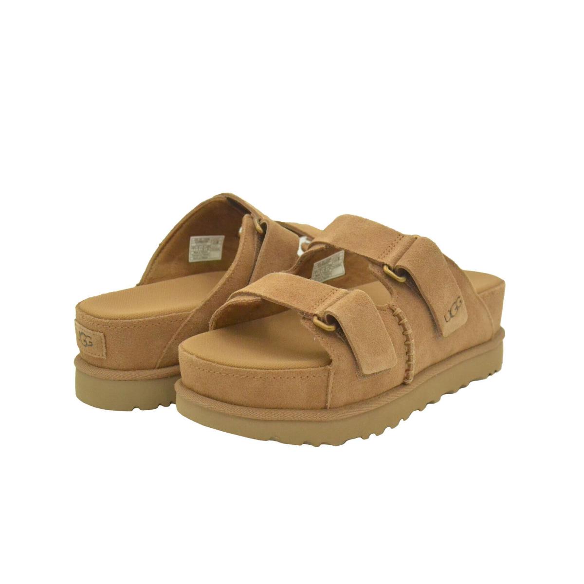 Women`s Shoes Ugg Goldenstar HI Slide Suede Sandals 1155458 Chestnut