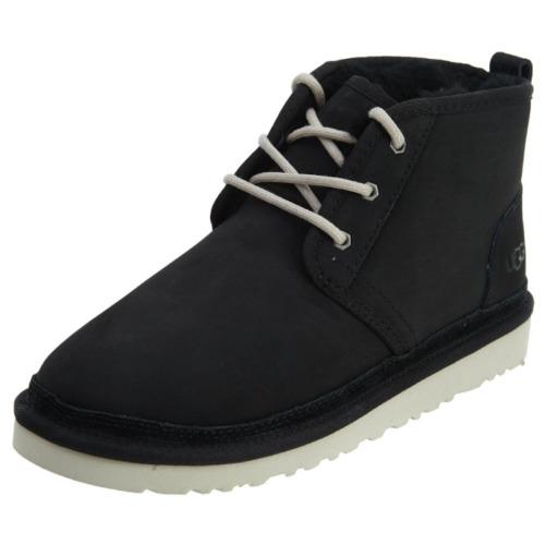 Ugg Kid Baby Neumel Black White Water Resistant Chukka Boot Sneaker Lace Up - Black