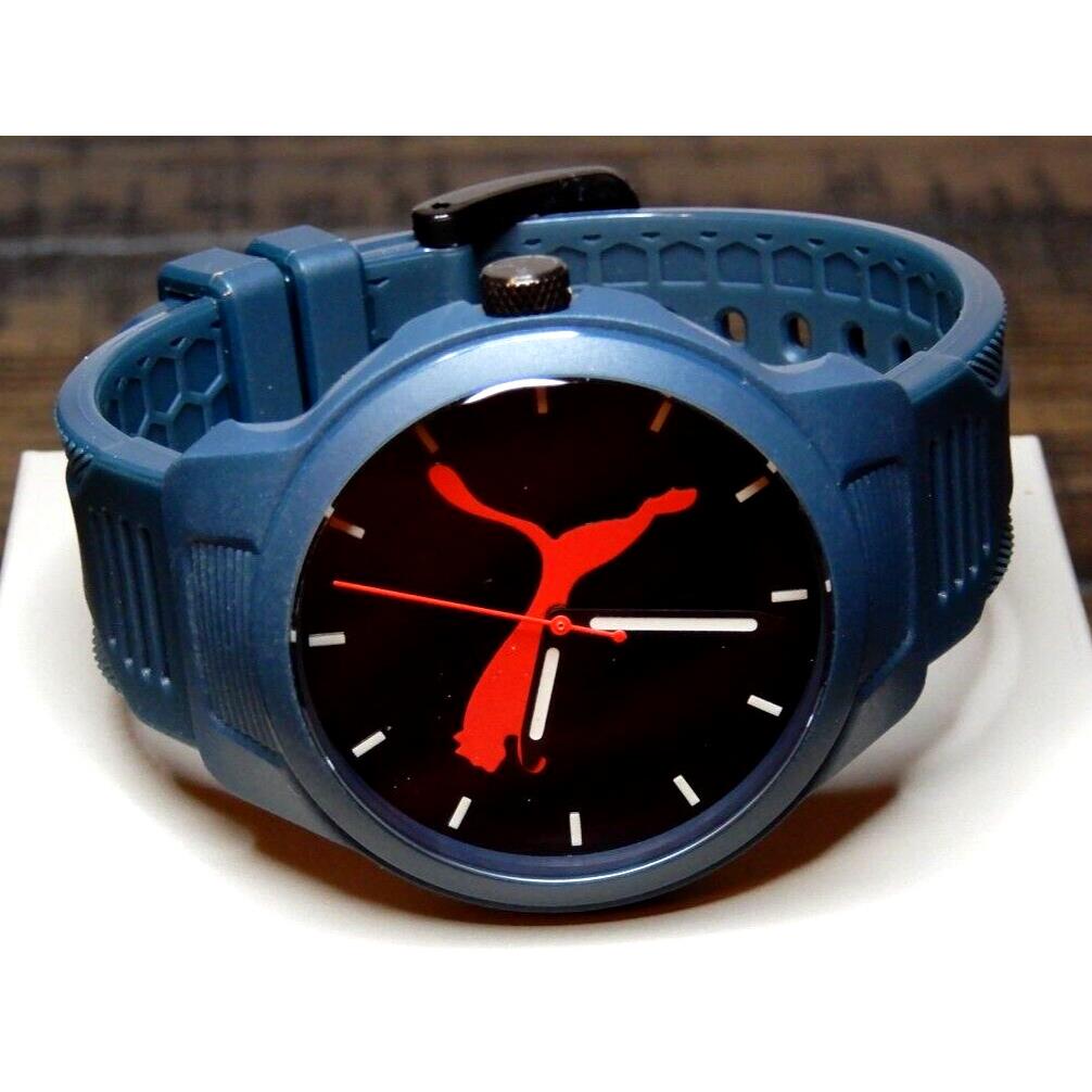 Puma Men`s Quartz Watch with Polyurethane Strap Blue