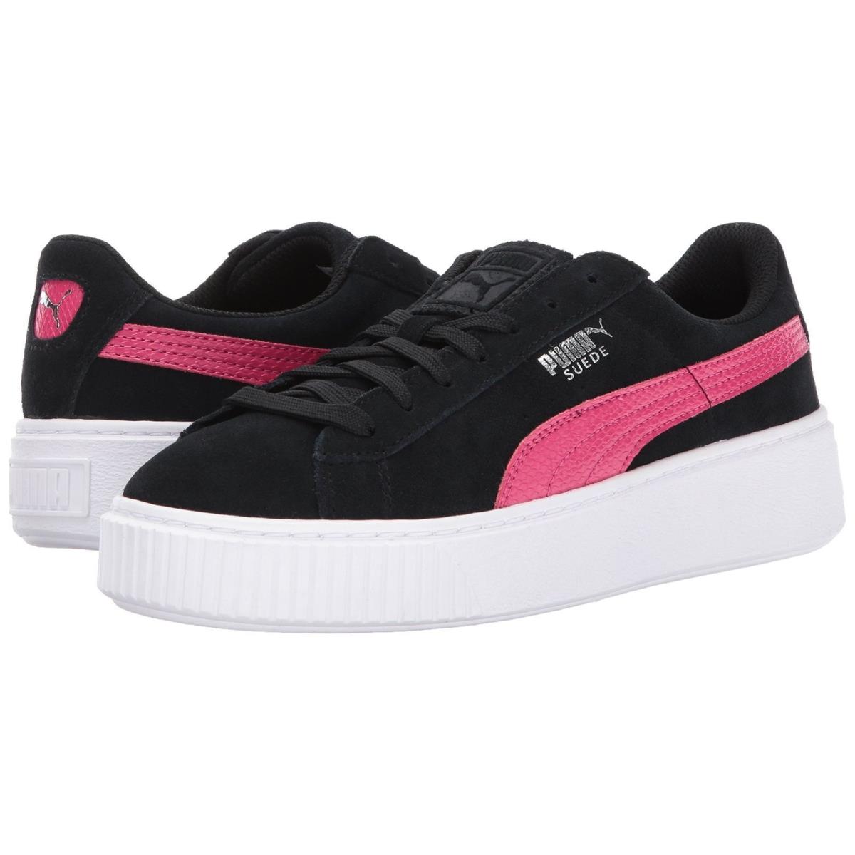 Puma Suede 1.5 Platform Unixex Men Size 7 = Women Size 8.5 Shoes Black/pink