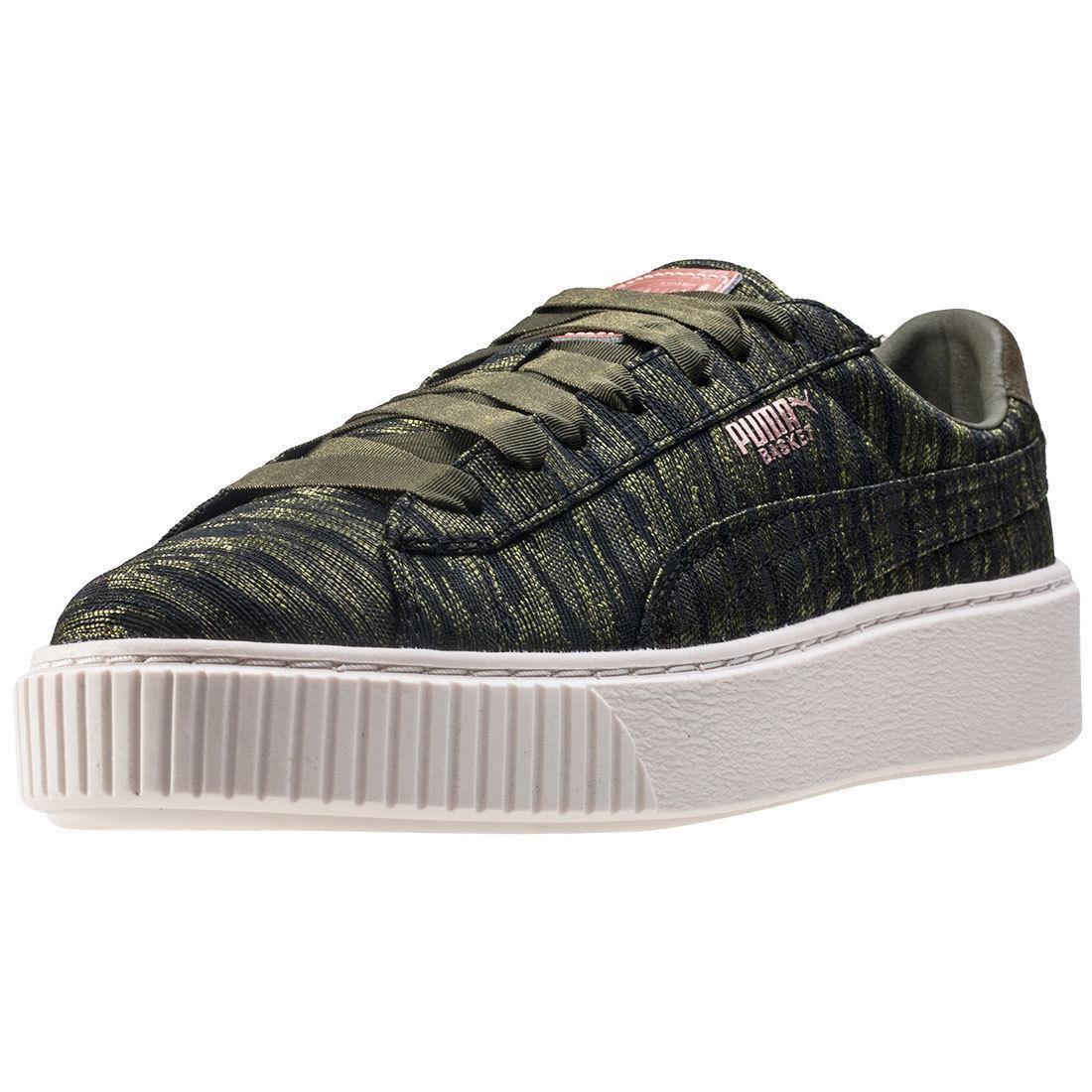 Puma Basket 1.5 HI Platform Velvet Rope Sneakers Women Shoes Olive Size 8.5