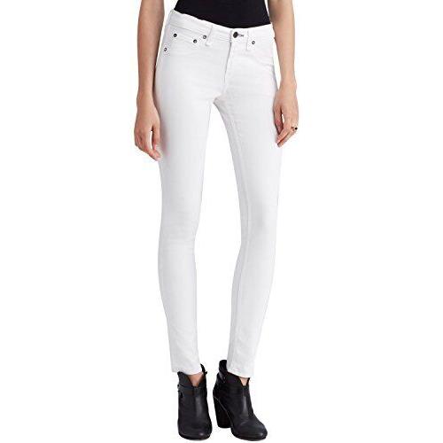 Rag Bone Women Skinny Jeans White Coated Capri Mid-rise Denim Pants Ladies