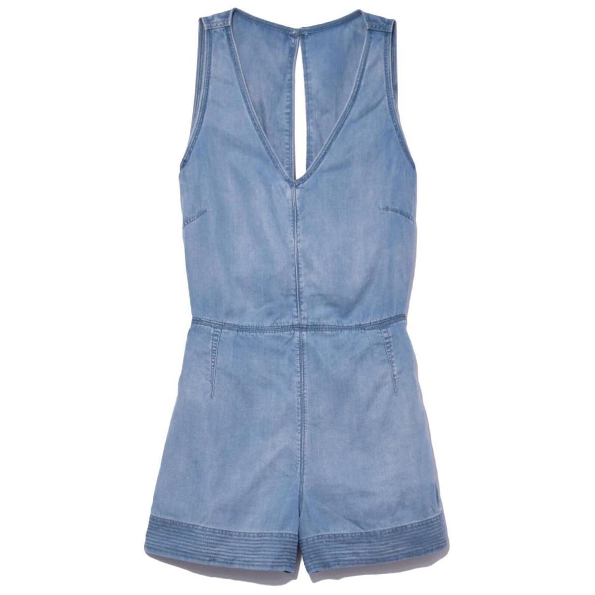 Rag Bone Jean Mojave Chambray Romper Indigo Blue Size XS