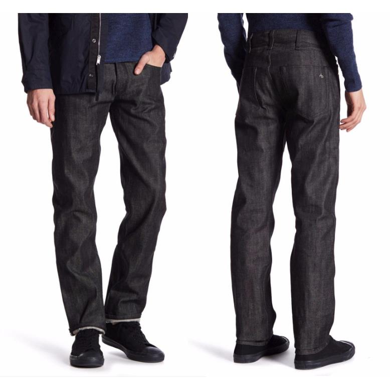 Rag Bone RB15 Classic Straight Leg Black Raw Jeans