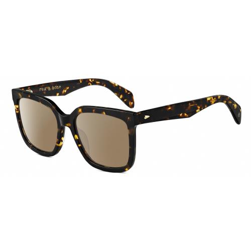 Rag Bone RNB1018/S Women`s Polarized Sunglasses Tortoise Havana Brown 56mm 4 Opt Amber Brown Polar