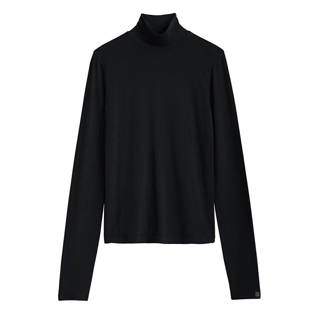 Rag Bone Women Luca Knit Turtleneck Long Sleeve Top Black