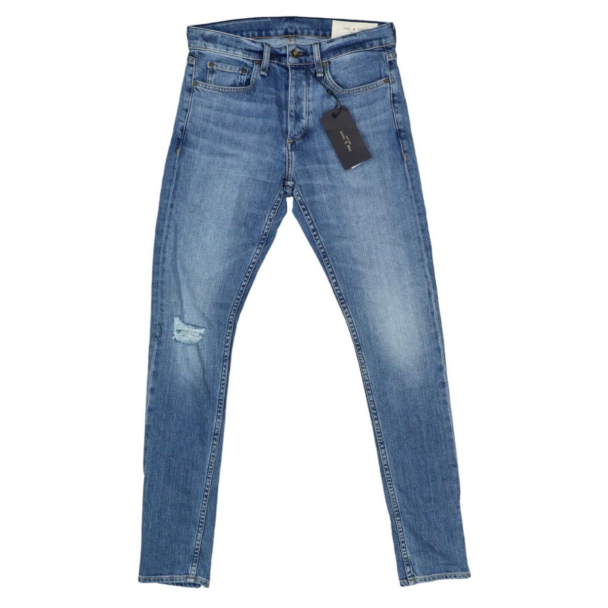 Rag Bone Skinny Leg Hemp Blend Stretch Men`s Denim Jeans - Blue