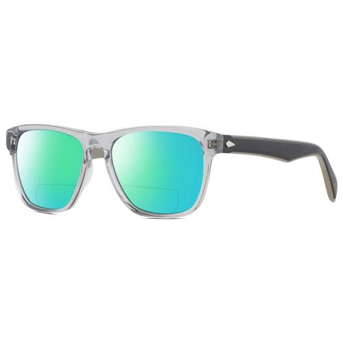 Rag Bone RNB5031/G/S Unisex Polarized Bifocal Sunglasses Blue Crystal Black 56mm - Frame: Multicolor, Lens: Grey